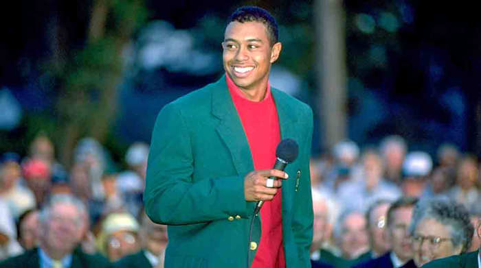 Tiger Woods, 1997 Masters green jacket